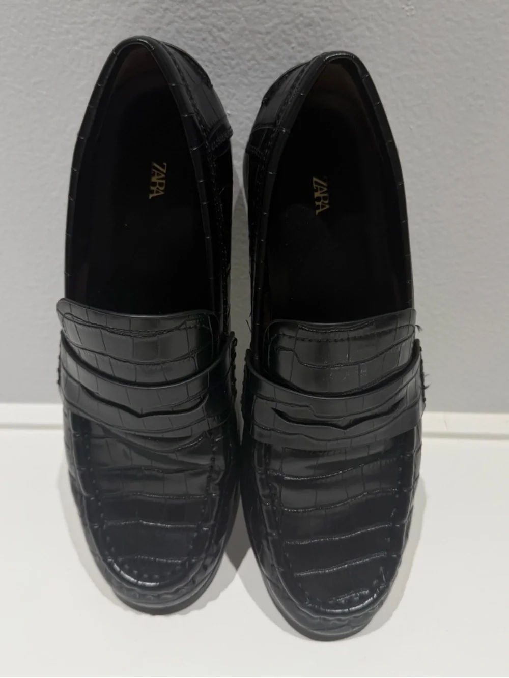 Women's Zara Faux Leather Penny Loafers. - Picture 3 of 5